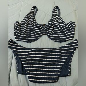 Curve Love Abercrombie Navy Stripe Bikini